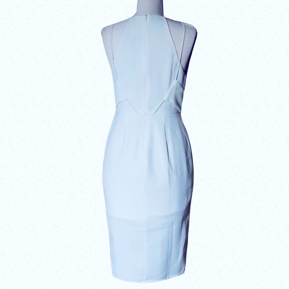3rd LOVE Ivory Dress Pencil, Slit Hem Side Front, Midi, Brand New - Picture 3 of 8